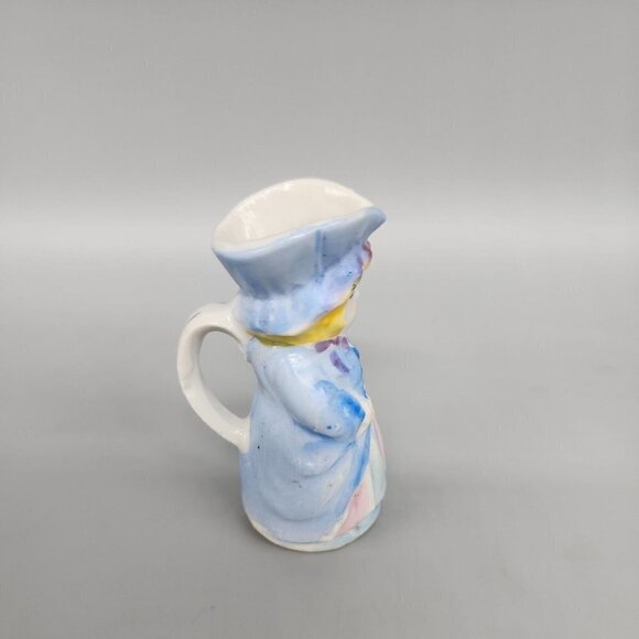 VINTAGE 1920's-30's TRICO NAGOYA JAPAN HAND PAINTED LADY HANDLE VASE 3" TALL - Picture 2 of 6